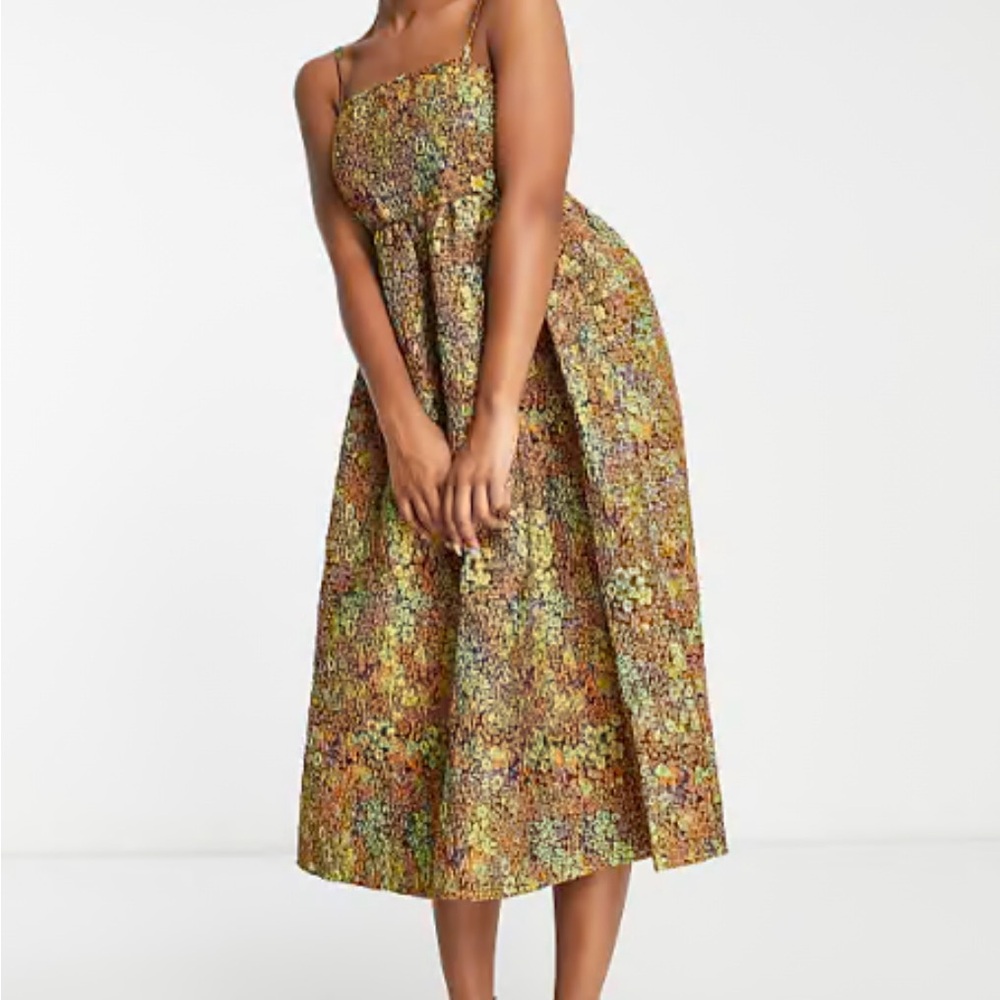 Vibrant Floral Midi Dress